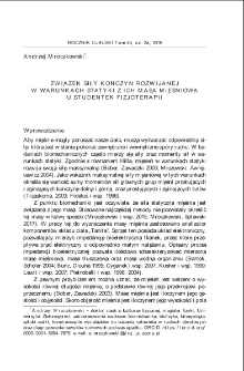 Związek siły kończyn rozwijanej w warunkach statyki z ich masą mięśniową u studentek fizjoterapii = The relationship between limbs strength developed in static conditions and their mussle mass in women students of physiotherapy