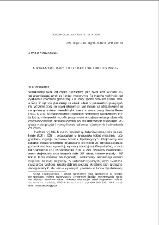 Migrantki jako kreatorki własnego życia = Women migrants as creators of their own life