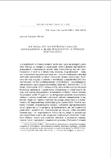 Nie mogą czy nie potrafią? Analiza zaangażowania służb społecznych w procesy rewitalizacji = Not allowed to or not able to? Analysis of the engagement of social services in revitalization processes