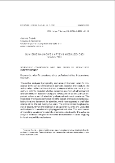 Sumienie naukowe i kryzys niezależności uczonych = Scientific conscience and the crisis of scientists` independence
