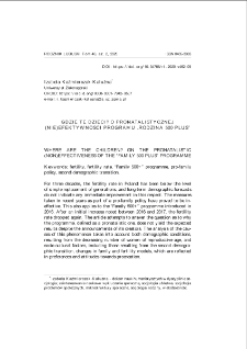 Gdzie te dzieci? O pronatalistycznej (nie)efektywności programu "Rodzina 500 plus" = Where are the children? On the pronatalistic (non)effectiveness of the "Family 500 plus" programme