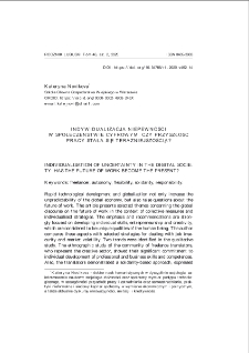 Indywidualizacja niepewności w społeczeństwie cyfrowym: czy przyszłość pracy stała się teraźniejszością? = Individualisation of uncertainty in the digital society: has the future of work become the present?