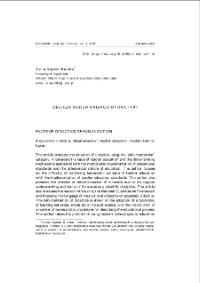 Oblicza dehumanizacji dydaktyki = Faces of didactics dehumanization