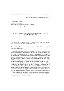 Młodzi w Policji - sytuacja kadrowa Policji w latach 2005-2021 = Young people in the Police - staffing situation in the Police force in the years 2005-2021