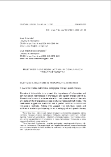 Multimedialne rozwiązania w działaniach terapeutycznych = Multimedia solutions in therapeutic activities