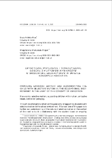 Empatyczne wspieranie i towarzyszenie dziecku z mutyzmem wybiórczym w środowisku edukacyjnym w świetle koncepcji Amication = Providing empathic support and accompanying the child with selective mutism in the educational environment in the light of the concept of Amication