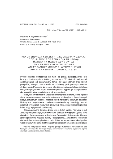 Rekomendacja książki pt. "Edukacja wczoraj, dziś, jutro", pod redakcją naukową Marzenny Magdy-Adamowicz, Ewy Pasterniak-Kobyłeckiej i Anity Famuły-Jurczak, Wydawnictwo Adam Marszałek, Toruń 2023, s. 341