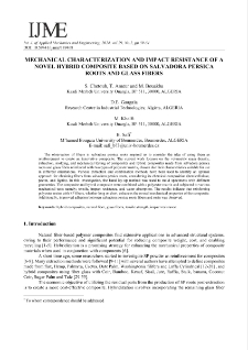 Mechanical characterization and impact resistance of a novel hybrid composite based on salvadora persica roots and glass fibers