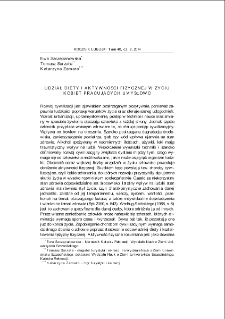 Udział diety i aktywności fizycznej w życiu kobiet pracujących umysłowo = Influence of a diet and physical activity on the prevention of selected civilization diseases on the basis of research conducted on the group of female white collar workers