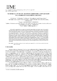 Numerical study of adaptive grids for laminar flow in a suddenly expanding channel