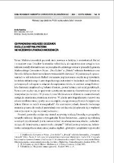 Od pragnienia wolności do zdrady. Ewolucja motywu pasterki we wczesnych utworach Mickiewicza = From the desire for freedom to betrayal. Evolution of the Shepherd`s Motif in Mickiewicz`s Early Works