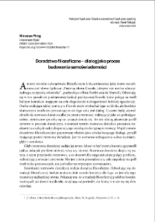 Doradztwo filozoficzne - dialog jako proces budowania samoświadomości = Philosophical counseling - dialogue as a process of building self-awareness