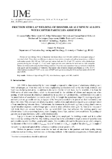 Friction stir lap welding of dissimilar aluminum alloys with copper particles ?additives