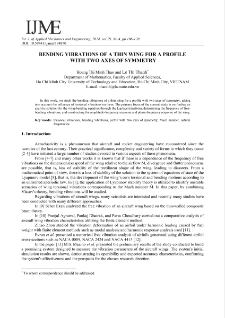 Bending vibrations of a thin wing for a profile with two axes of symmetry