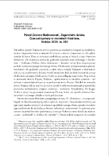 Paweł Zawora Skabiczewski, Zegarmistrz świata. Czas zatrzymany w monetach Hadriana - recenzja