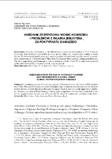 Hieronim ze Strydonu wobec homeizmu i problemów z własną biblioteką za pontyfikatu Damazego = Hieronimus from Stridon in the face of homeism and problems with his own library during the pontificate of Damasus