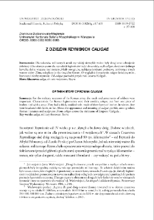 Z dziejów rzymskich caligae = Of the history of Roman caligae