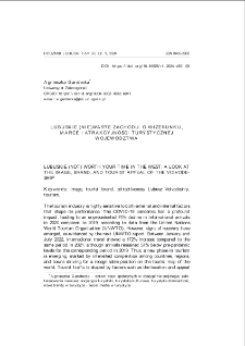 Lubuskie (nie)warte zachodu. O wizerunku, marce i atrakcyjności turystycznej województwa = Lubuskie (not) worth your time in the west: a look at the image, brand, and tourist appeal of the voivodeship