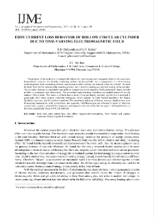 Eddy current loss behavior of hollow circular cylinder due to time-varying electromagnetic field