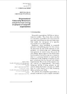Organisational Citizenship Behaviours and job burnout among employees of nonprofit organisations