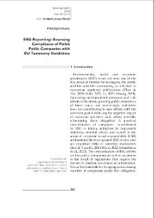 ESG Reporting: Assessing Compliance of Polish Public Companies with EU Taxonomy Guidelines