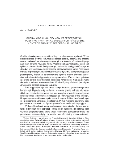 Ocena moralna czynów przestępczych, pozytywnych oraz budzących społeczne kontrowersje w percepcji młodzieży = Moral evaluation of criminal, positive, and socially controversial acts as perceived by youth