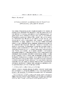 Dyfuzja wiedzy akademickiej w praktyce zawodowej. Założenia badań = Searching diffusion of academic knowledge in students` careers