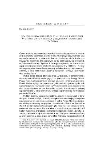 Czy piękni dwudziestoletni? Plany i wartości życiowe maturzystów z Dąbrowy Górniczej i Tychów = Will Beautiful Twenty-Year-Olds? Plans and Life Values of Secondary-School Graduates from Dąbrowa Gornicza and Tychy