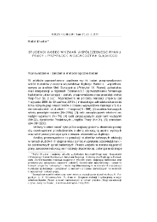Studenci wobec wyzwań współczesnego rynku pracy - przypadek województwa śląskiego = Students in the Face of Contemporary Labour Market - Silesia Province Case