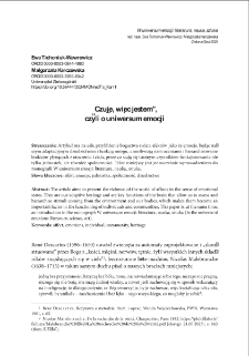 "Czuję, więc jestem", czyli o uniwersum emocji