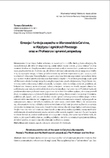 Emocje i funkcje zapachu w "Marcovaldzie" Calvina, w "Księżycu i ogniskach" Pavesego oraz w "Profesorze i syrenie" Lampedusy