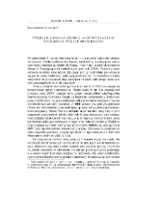 Problem uznania granic jako wyznacznik stosunków polsko-niemieckich = The problem of recognition of borders as a determinant of Polish-German relations