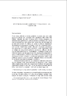 Epistemologiczny kontekst pedagogiki i jej tożsamość = Epistemological context of education and its identity