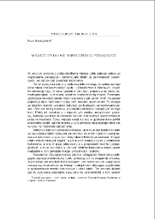 Miejsce opieki we współczesnej pedagogice = Role of care in contemporary pedagogy