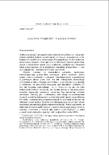 "Kultura przemocy" a ludzie starzy = "The culture of violence" and elderly people