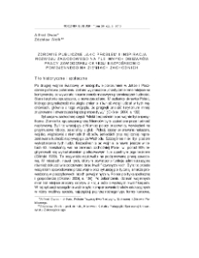 Zdrowie publiczne jako problem i inspiracja rozwoju zawodowego na tle innych obszarów pracy zawodowej okresu bezpośrednio powojennego na Ziemiach Zachodnich = Public health as a problem and inspiration of a professional development against a background of other areas of work during the immediately post-war period in the western lands