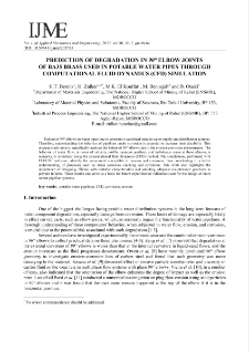 Prediction of degradation in 90 (degress) elbow joints of Ba35 brass used in potable water pipes through computational fluid dynamics (CFD) simulation