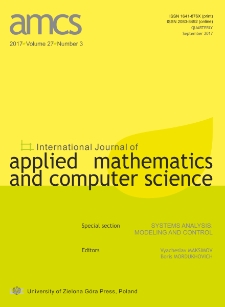 International Journal of Applied Mathematics and Computer Science (AMCS), volume 27, number 3 (2017) - Contents