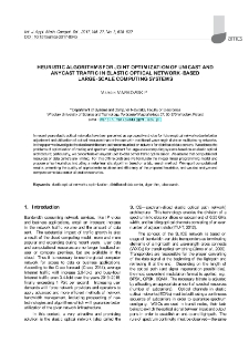 Heuristic algorithms for joint optimization of unicast and anycast traffic in elastic optical network-based large-scale computing systems