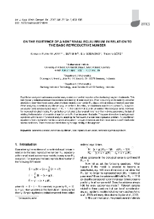 On the existence of a nontrivial equilibrium in relation to the basic reproductive number