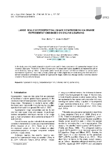 Large-scale hyperspectral image compression via sparse representations based on online learning