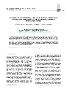 Robust multiple sensor fault-tolerant control for dynamic non-linear systems: Application to the aerodynamical twin-rotor system
