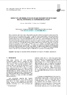 Impact of low resolution on image recognition with deep neural networks: An experimental study