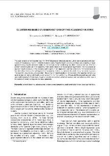 Clustering based on eigenvectors of the adjacency matrix