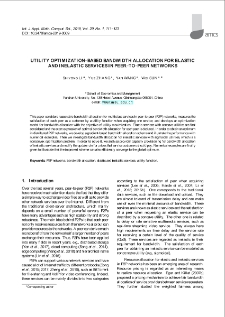 Utility optimization-based bandwidth allocation for elastic and inelastic services in peer-to-peer networks