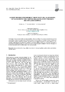 Almost periodic synchronization of fuzzy cellular neural networks with time-varying delays via state-feedback and impulsive control