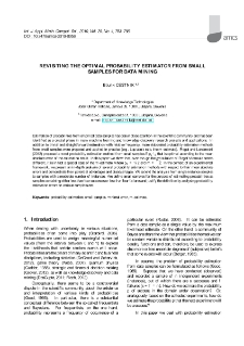 Revisiting the optimal probability estimator from small samples for data mining