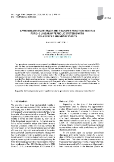 Approximate state-space and transfer function models for 2x2 linear hyperbolic systems with collocated boundary inputs