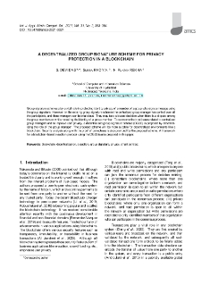 A decentralized group signature scheme for privacy protection in a blockchain