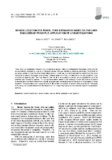 Sensor location for travel time estimation based on the user equilibrium principle: Application of linear equations